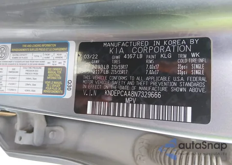 2022 Kia Seltos Lx из США, поврежденный, VIN KNDEPCAA8N732966